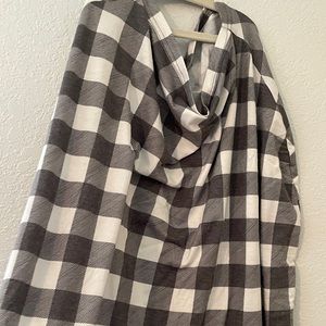 Gray Plaid Copper Pearl Car seat and Nursing cover.